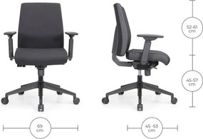 Ergonomická kancelárska stolička MOSH Elite T3 – čierna