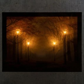 Nexos 86708 Nástenná maľba lesná cesta, 4 LED, 30 x 40 cm