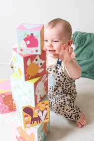 Skladacie kocky pyramída – Lesné zvieratká