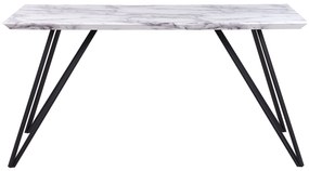 Jedálenský stôl s mramorovým efektom 150 x 80 cm biela/čierna MOLDEN Beliani