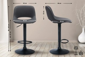 Barová stolička Camden - koženka, čierny rám - Čierna