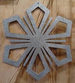 DECOLED Snehová vločka II, priemer 15 cm, strieborná