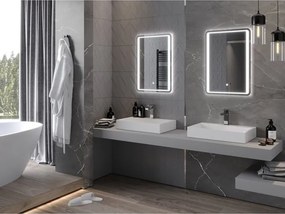 Mexen Zusa podsvietené kúpeľňové zrkadlo 50 x 70 cm, LED 6000K, proti zahmlievaniu - 9808-050-070-611-00