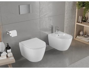 Mexen CARMEN Rimless závesná WC misa so sedátkom s pomalým zatváraním, 49 x 37 cm, biela, 30880400