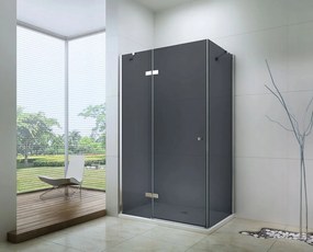Mexen Roma, sprchovací kút 80 (dvere) x 60 (stena) cm, 6mm šedé sklo, chrómový profil, 854-080-060-01-40