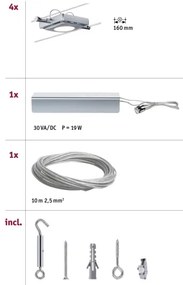 Paulmann 94107 - SADA 4xLED/4,3W Bodové svietidlo pre lanový systém MAC 230V