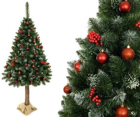 LEAN TOYS Vianočný stromček 3D na pníku z umelej diamantovej borovice 180 cm Snehové trblietky