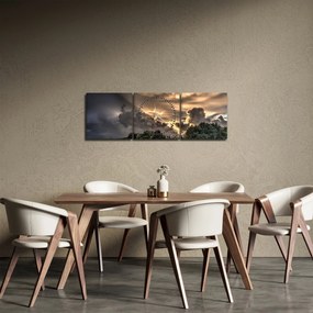 Obraz mračien a lesa (s hodinami) (90x30 cm)