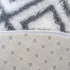 Protišmykový koberec DECOR biely / sivý kruh