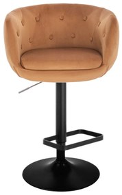LuxuryForm Barová stolička MONTANA VELUR na čiernom tanieri - hnedá