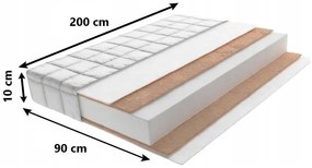 Detský matrac MAX RELAX COMFORT 200x90x10 cm - kokos/pena/kokos