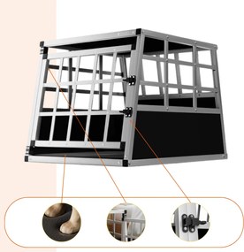 Prepravka pre psa BRUNO, 70x54x51cm, strieborná/čierna Cadoca