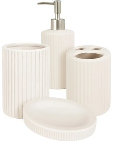 Kúpeľňová súprava Stripes, 4 ks, biela