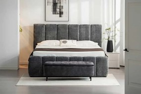 Čalúnená lavica k posteli s úložným priestorom Maia šedá zamat 120cm