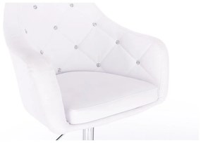 LuxuryForm DESIGN Kreslo ROMA na striebornom tanieri - biele