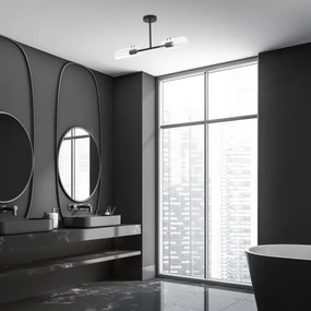 Rabalux 75028 - Kúpeľňový luster na tyči TEODORO 2xE14/12W/230V IP44 čierna