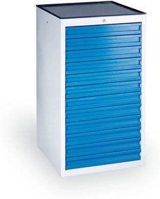 Prístavný dielenský zásuvkový kontajner na náradie GD, 12 zásuviek, 1100 x 570 x 590 mm, modrá