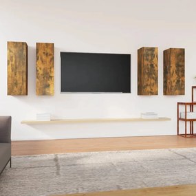 TV skrinky 4 ks dymový dub 30,5x30x90 cm spracované drevo