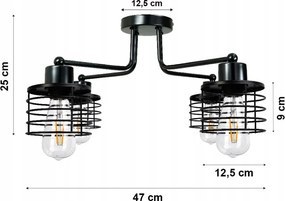 BERGE Závesná lampa DRON 4xE27 - PRUŽINA