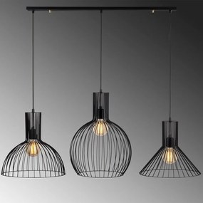 Čierne závesné svietidlo s kovovým tienidlom Fellini – Opviq lights