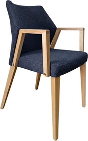 Čalúnené polo-kreslo ZORA s dubovými nohami a podrúčkami, 56x60x87 cm Catch-Me18