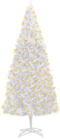 Umelý vianočný stromček s LED 400 cm biely 3077738