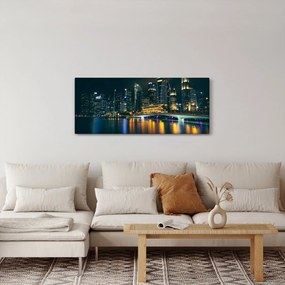 Obraz nočného Singapuru (120x50 cm)