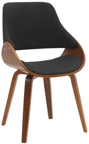 Jedálenská stolička Vangale - látka - Orech / Čierna