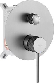 Rea Lungo Stripe, podomietková sprchová súprava + BOX, brúsená oceľ, REA-P9493