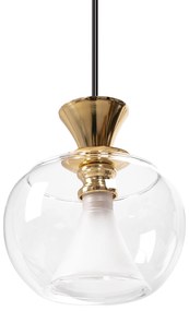 Toolight - Stropná lampa závesná sklenená guľa zlatá APP902-1CP, OSW-06676