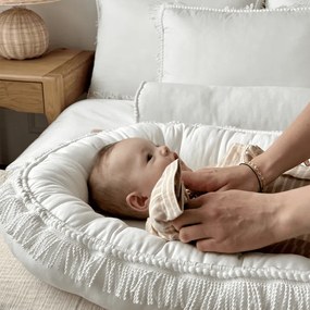 Hniezdo pre bábätko Boho biela 83x54cm