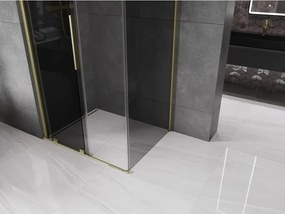 Mexen Velar, sprchový kút s posuvnými dverami 110 x 85 cm, 8mm šedé sklo, zlatá matná, 871-110-085-41-55