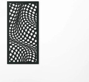 drevko Drevený abstraktný obraz Sieťovina Rozmer obrazu: 44,5 x 22 cm, Farba dekorácie: Čierna