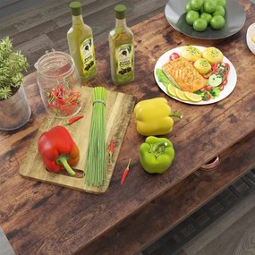 Policový regál do kuchyne MARGE hnedá/čierna