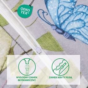 FLANELOVÉ OBLIEČKY FLANELOVE 180X200 CM, 2KS 70X80 CM KVETY