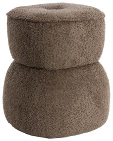 Hnedý taburet z textílie buklé Leyla – Light &amp; Living
