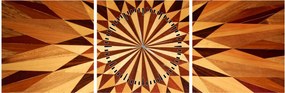 Obraz - Drevená koláž (s hodinami) (90x30 cm)