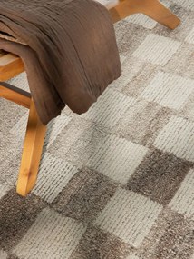 Koberec BOHO Quadra kremový / hnedý