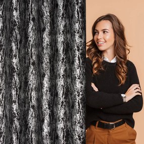 Dekorstudio Hotový tieniaci záves ELISE s lesklou potlačou na kolieskach - čierny