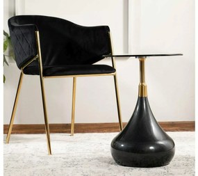 Odkladací stolík Taurus 40 cm čierna/zlatá