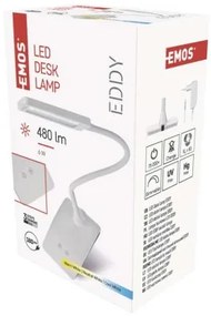 EMOS Stolová LED lampa Eddy, biela