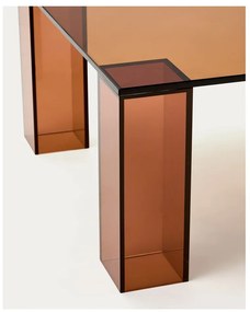 Hnedý sklenený konferenčný stolík 60x140 cm Adularia – Kave Home