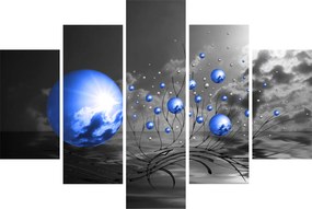 Obraz tmavo modrých gulí (150x105 cm)