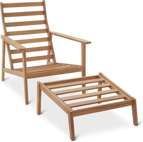 Pohodlné záhradné kreslo s vysokým operadlom vrátane opierky nôh