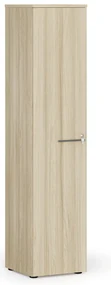 Úzka kancelárska skriňa PRIMO WOOD, 1781 x 400 x 420 mm, dub prírodný