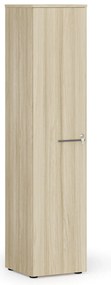 Úzka kancelárska skriňa PRIMO WOOD, 1781 x 400 x 420 mm, dub prírodný
