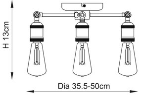 Endon 76124 - Bodové svietidlo HAL 3xE27/10W/230V matný chróm/medená