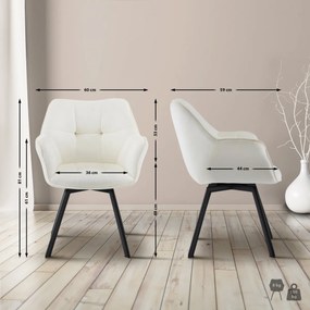 Jedálenská stolička Jordi zamat - krémová