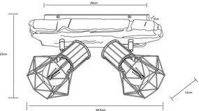 Globo 54017W-2 - Bodové svietidlo PRISKA 2xE27/60W/230V