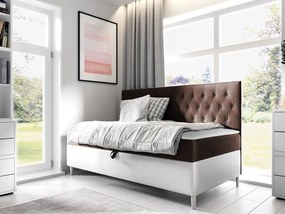 Kontinentálna posteľ Junior Gerdise 2, Rozmer postele: 100x200, Dostupné poťahy: ekokoža Soft 017 (biela) + Fresh 04